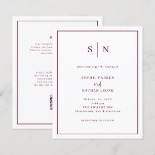 Invitation de mariage chic et minimale à code QR p