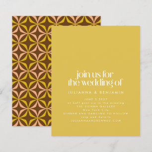 Invitation de mariage chic rétro jaune budget