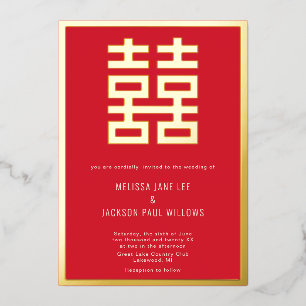 Invitation de mariage chinois à double chance en o