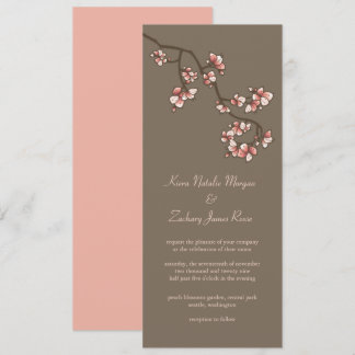 Invitation de mariage chinoise aux fleurs de pêche