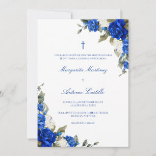 Invitation de mariage chrétien Azul Real