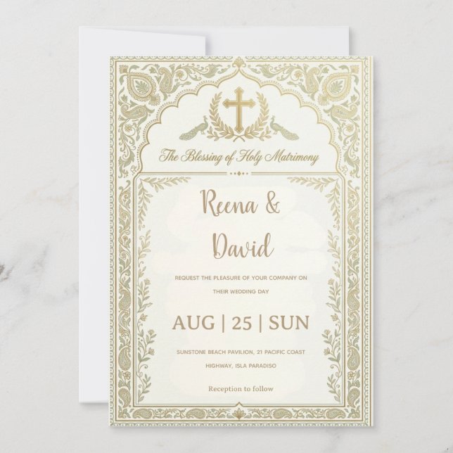 invitation de mariage chrétien indien (Devant)