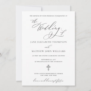 Invitation de mariage chrétien Jane avec RSVP