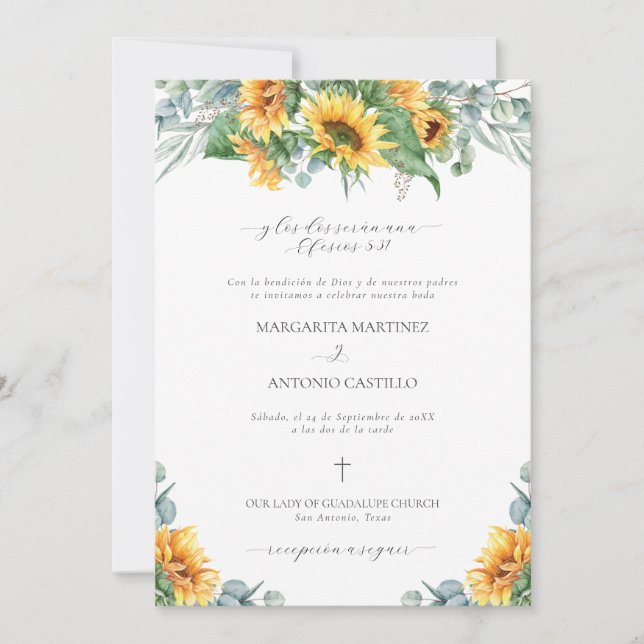 Invitation de mariage chrétien simple (Devant)