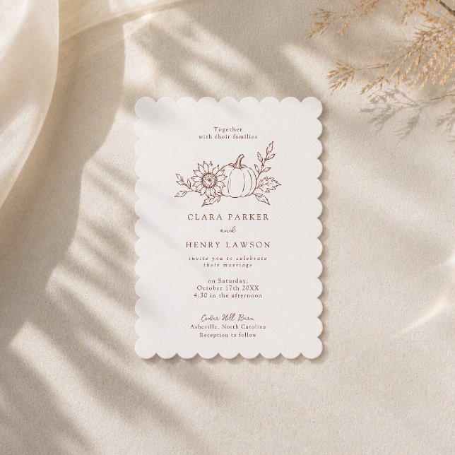 Invitation de mariage citrouille de récolte modern (Créateur téléchargé)