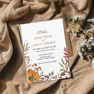 Invitation de mariage citrouille florale d'automne