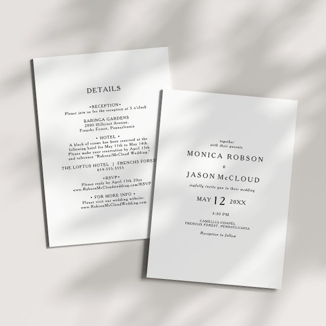 Invitation de mariage classique minimaliste tout-e (Créateur téléchargé)