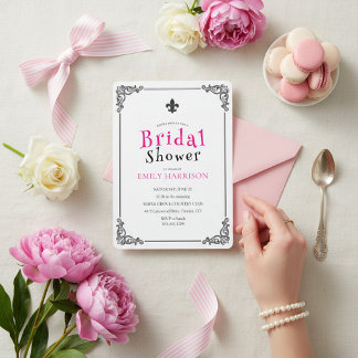 Invitation de mariage classique noir et blanc