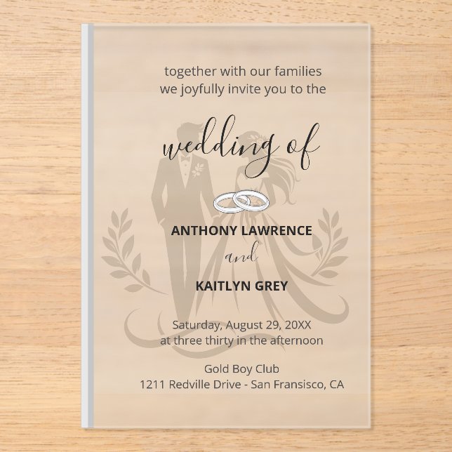 Invitation de mariage classique simple – Personnal (Recto)