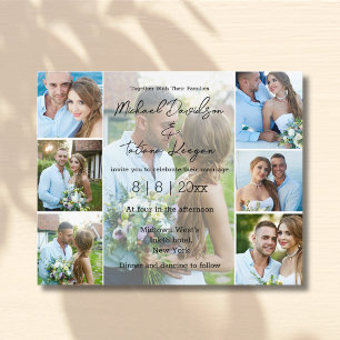 invitation de mariage collage de 7 photos écriture