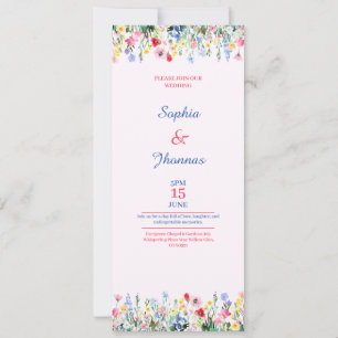 invitation de mariage colorée pour la saison print