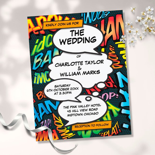 Invitation de mariage Comic Book Pop Art (Créateur téléchargé)