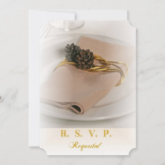 Invitation de mariage Cône de Pin et Serviette