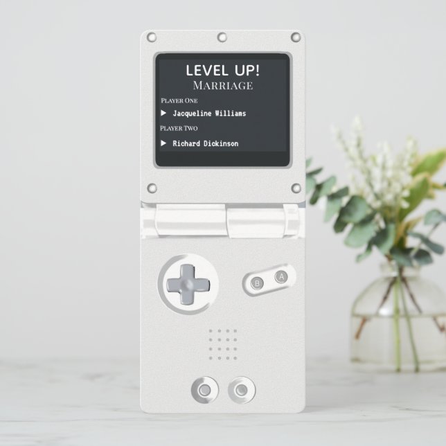 Invitation de mariage console de jeu portable Retr (Debout devant)