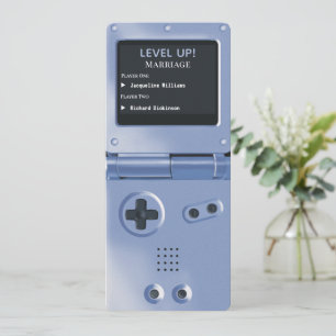 Invitation de mariage console de jeu portable Retr