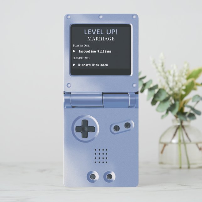 Invitation de mariage console de jeu portable Retr (Debout devant)