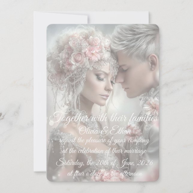 Invitation de mariage conte de fées (Devant)