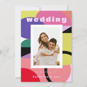 Invitation de mariage contemporaine géométrique co