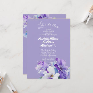 invitation de mariage couleur lavande florale