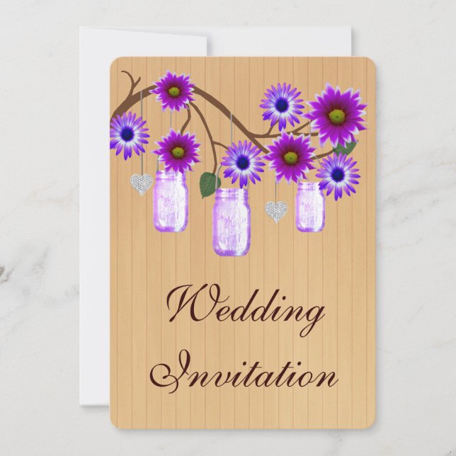 Invitation de mariage Country Rustic Purple Mason  (Devant)