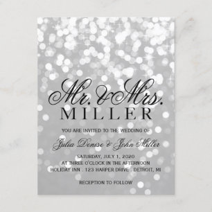 Invitation de mariage - Couple étincelant Gris Arg