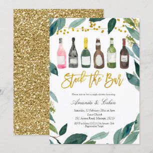Invitation de mariage couple Greenery Stock the Ba
