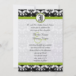 Invitation de mariage damassé oiseaux de l'amour v