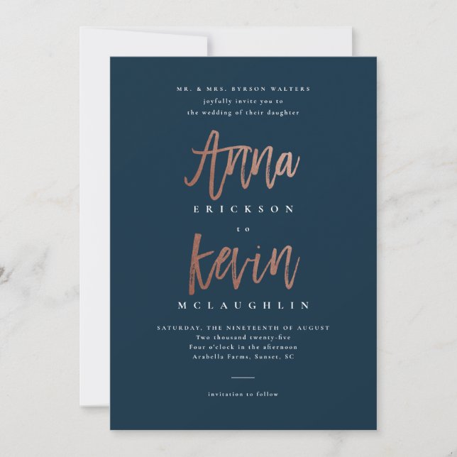 Invitation de mariage d'Anna et Kevin (Devant)