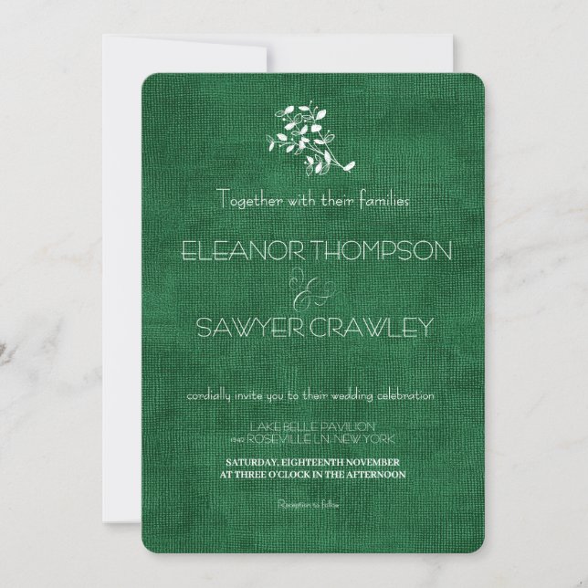 Invitation de mariage dans le jardin verdoyant (Devant)