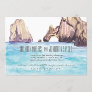 Invitation de mariage d'aquarelle de Cabo Mexique