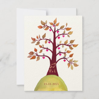 Invitation de mariage d'automne avec sculpture sur