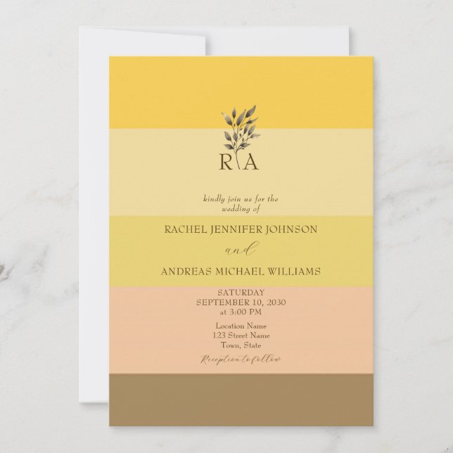 Invitation de Mariage de automne Boho unique (Devant)