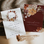 Invitation de Mariage de automne Citrouille rustiq<br><div class="desc">Conçu pour correspondre à la collection d'automne AMBER - cette carte de faire-part de mariage est l'ajout parfait à tout mariage de automne. Donnez le ton à votre événement de rêve avec ce feuillage d'aquarelle rustique. Pour ajouter vos propres touches spéciales, sélectionnez l'option "personnaliser ce modèle" ou "customiser plus loin"...</div>