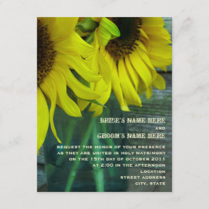 Invitation de mariage de automne de tournesols de