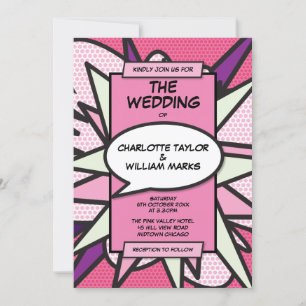 Invitation de mariage de bande dessinée de designe