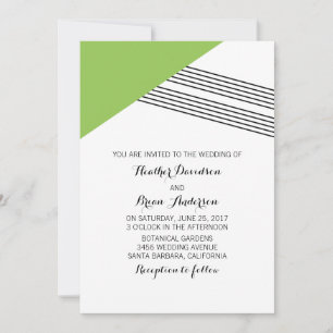 Invitation de mariage de bande géométrique verte