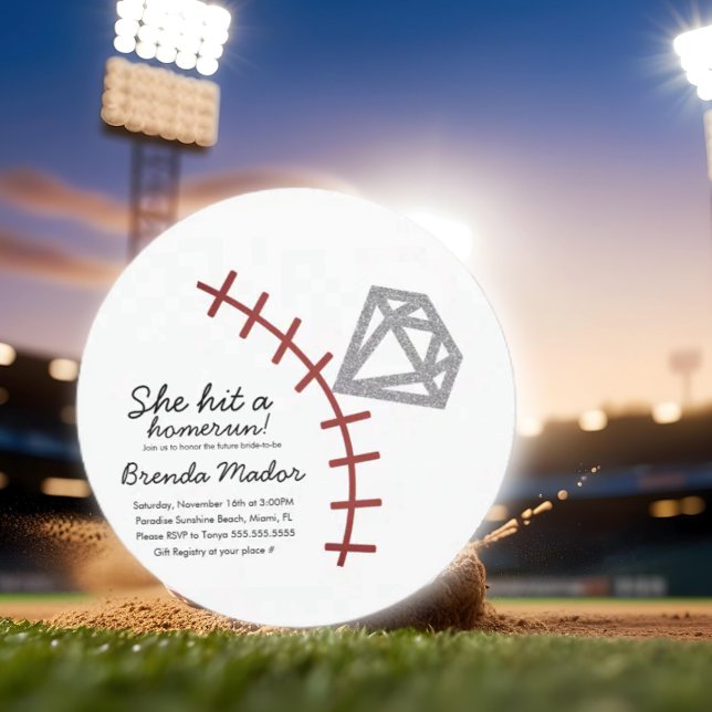 Invitation de mariage de baseball Homerun Diamond  (Créateur téléchargé)