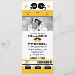 Invitation de mariage de billet du football de