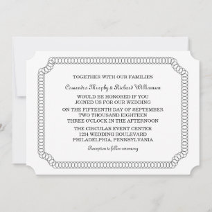 Invitation de mariage de billets encerclés en ébèn