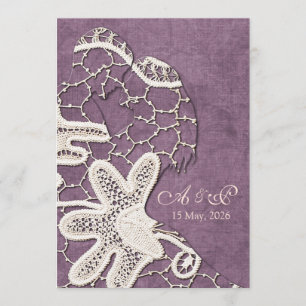 Invitation de mariage de Bride&Groom de dentelle