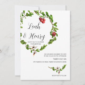 Invitation de mariage de canneberges d'hiver