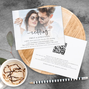 Invitation de mariage de code QR de script budgéta