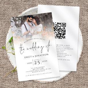 Invitation de mariage de code QR de script budgéta