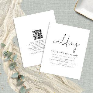 Invitation de mariage de code QR de script minimal