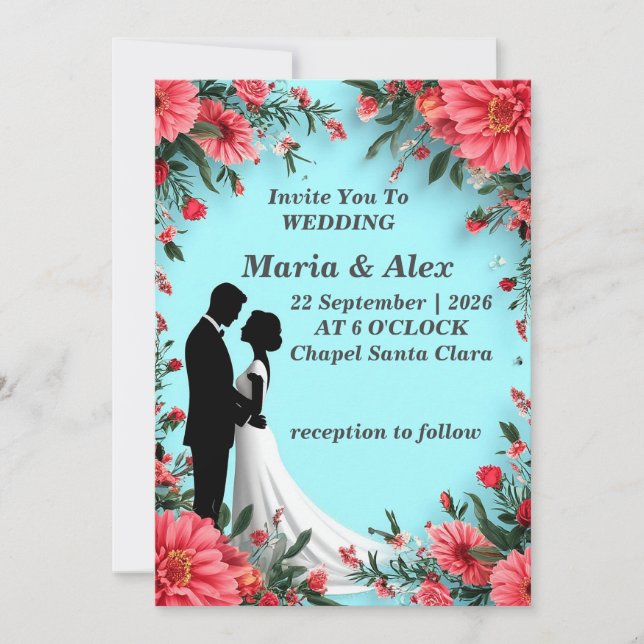 ✨ Invitation de mariage de couple pour événement f (Devant)