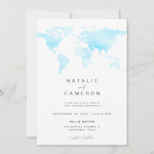 Invitation de mariage de destination avec carte du