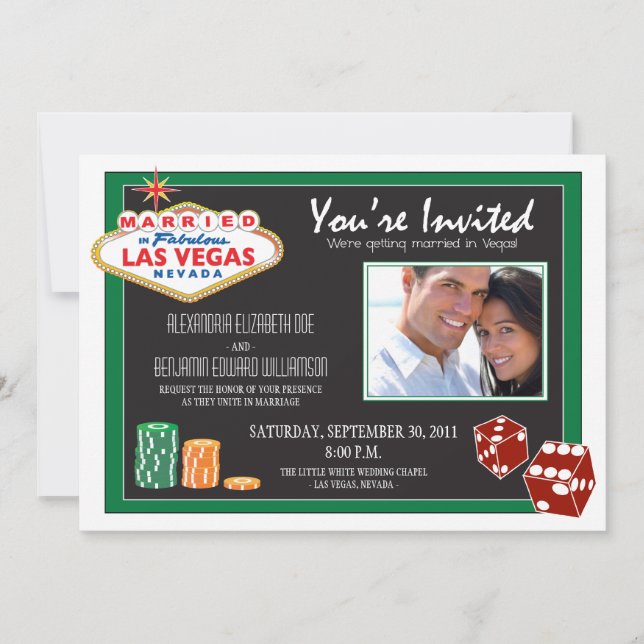 Invitation de mariage de destination de Las Vegas  (Devant)