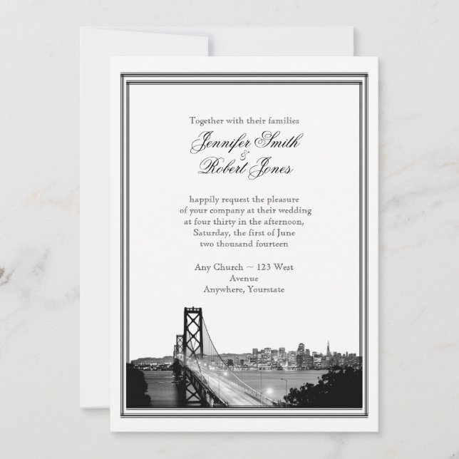 Invitation de mariage de destination de San Franci (Devant)