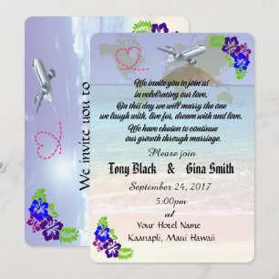 Invitation de mariage de destination Hawaii