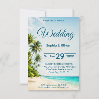 Invitation de mariage de destination Ocean Paradis